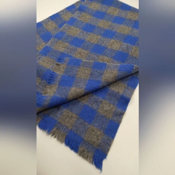 Coach Wool Long Winter Fringe Scarf Checker Unisex Men's - Picture 9 of 11